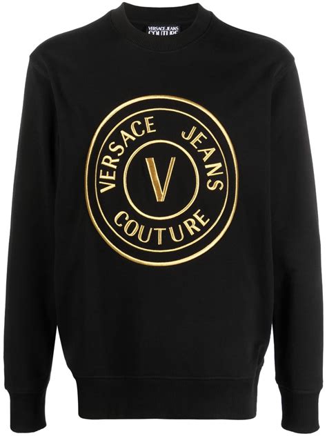 felpe versace jeans con ricamo|Versace Jeans Couture Felpa girocollo con ricamo .